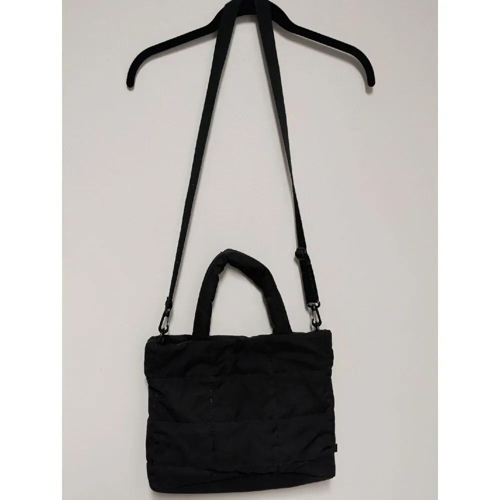 GAP Black Quilted Crossbody Tote
